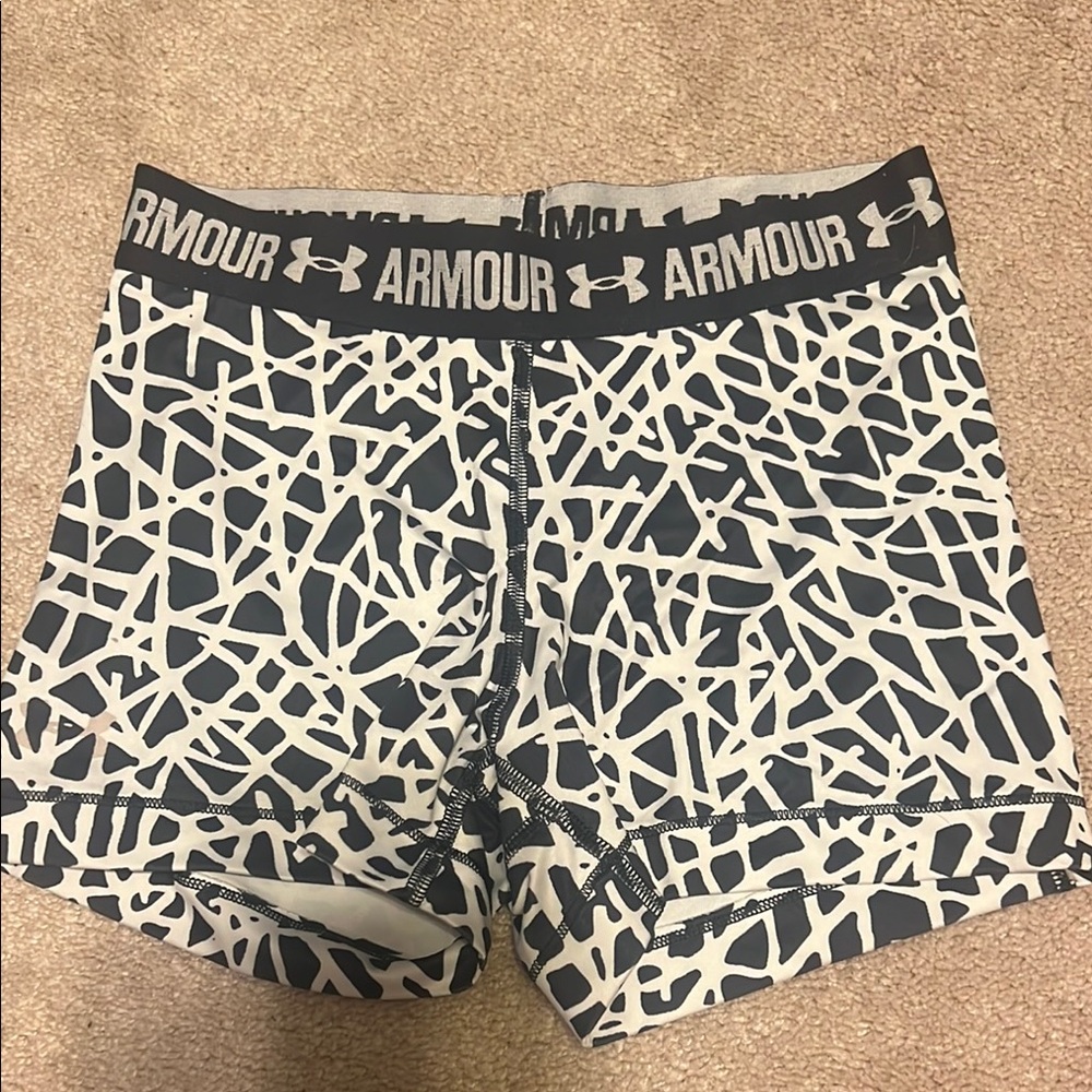 Under Armour Black and White Athletic Shorts